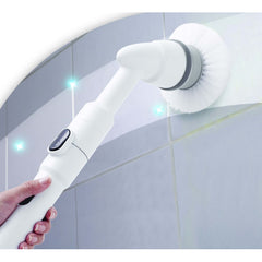 Set perie de curatere electrica, portabil, 4 capete interschimbabile, gri / alb