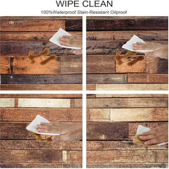 Set x5 Role Tapet 3D, autoadeziv/autocolant, AT PERFORMANCE®, spuma moale, design modern, pentru interior, usor de curatat, rezistent la apa, 68cmx2.8m, model lemn ruginiu
