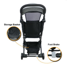 Cărucior copii pliabil AT PERFORMANCE® – Ultra compact, 5 kg, aluminiu, 6-36 luni, ideal pentru avion, negru