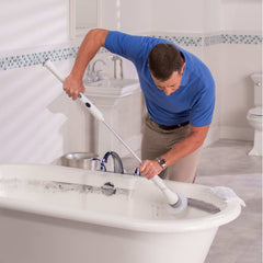 Set perie de curatere electrica, portabil, 4 capete interschimbabile, gri / alb