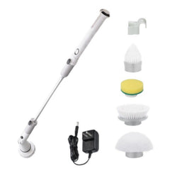 Set perie de curatere electrica, portabil, 4 capete interschimbabile, gri / alb