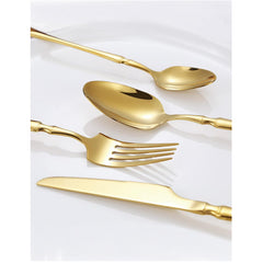 Set de tacamuri At Performance, 24 piese, din otel inoxidabil, Auriu Lucios