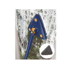 Mop triunghi extensibi At Performance, curata suprafete multiple gresie, podea, pereti, 360° de rotatie, Maner Telescopic, Albastru