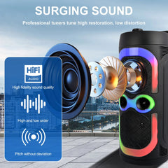 Boxă Portabilă Sing-e 6.5” x2 cu Bluetooth, Lumini RGB, USB/TF, Radio FM și Microfon – 20W, TWS