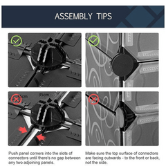 Dulap modular pentru copii, Negru, AT PERFORMANCE®, 12 rafturi
