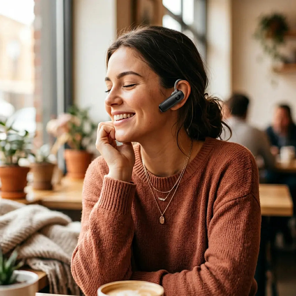 Casca Handsfree Bluetooth Headset, pentru convorbiri telefonice, Negru