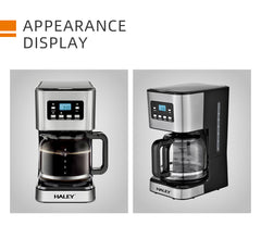 Aparat de Cafea HALEY 950W, 1.5L, LED Display, Anti-Drip, Brewing Inteligent, Inox, Control Temperatură Precis