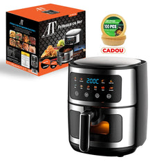 Pachet Friteuză cu Aer Cald AT PERFORMANCE® 8L + Mixer Haley 500W – Set Premium Bucătărie + BONUS 100 Hârtii de Copt