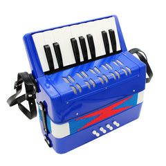 Mini Acordeon AT PERFORMANCE®, cu 17 clape si 8 butoane de bass, de jucarie, Albastru .