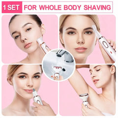Kit Profesional de Îngrijire 4-în-1 – Lady Shaver Elegant & Trimmer Multifuncțional