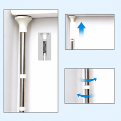 Etajeră Colț Baie AT Performance®, Telescopică 185-310 cm, 4 Rafturi, Organizator Duș, Montaj Fără Găurire