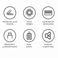 Mașină de Tuns Profesională HALEY HY-4510, Lamă Ceramică, 5 Trepte de Tăiere, Acumulator 1200mAh, Autonomie 120 Min, Încărcare USB Type-C, Display Digital