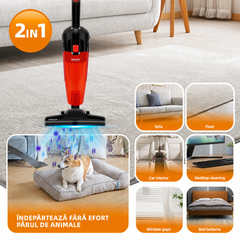 Aspirator Vertical 2 în 1 HALEY HY-1911, 650W, Recipient 1,2L, Tehnologie Ciclon, Filtrare în 4 Trepte, Rază 5 m