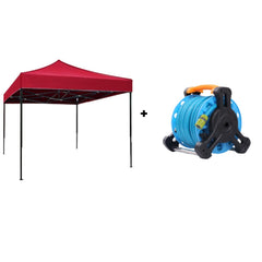 Set Grădină Premium AT PERFORMANCE®: Furtun Retractabil 20m + Cort Pavilion 3x3m – Echipare Completă pentru Confort în Aer Liber