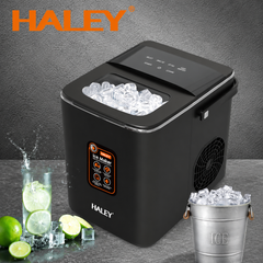 Mașină de Gheață Haley HY-6102, 100W, 12 Kg/24h, 9 Cuburi/Ciclu, Rezervor 1.8L, 2 Dimensiuni Gheață, Producție Continuă, Negru