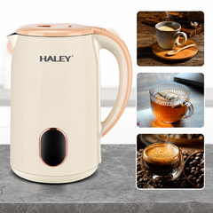 Fierbător Electric HALEY HY-8915, 2,5L, 2000W, Inox SUS 304, Bază Rotativă 360°, Oprire Automată, Protecție Fierbere Fără Apă