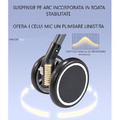 Căruț pentru bebeluși At Performance, pliabil, ușor, cu șezut reglabil și funcție sport, 6-36 luni GRI