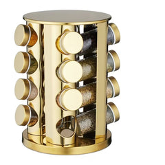 Set 16 recipiente condimente cu suport rotativ, inox, AT PERFORMANCE®,