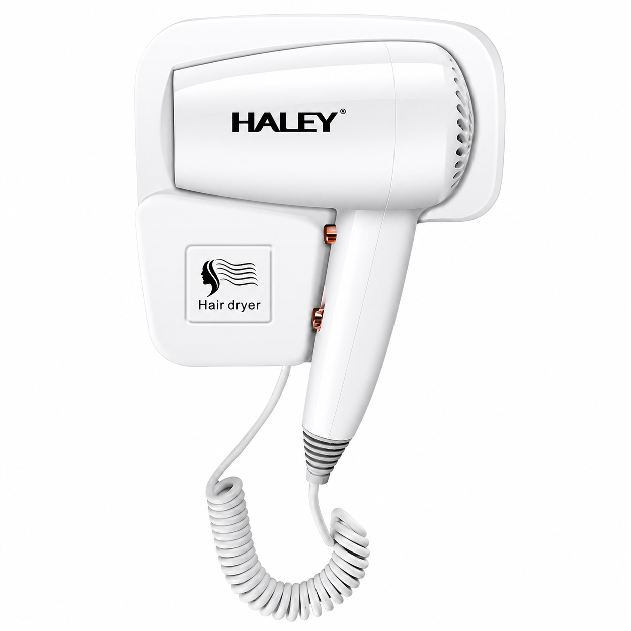 Uscător De Păr Cu Montare Pe Perete Haley HY-4027, 1300W, 3 Trepte De Temperatură, Cablu 2.2 m, Filtru Detașabil