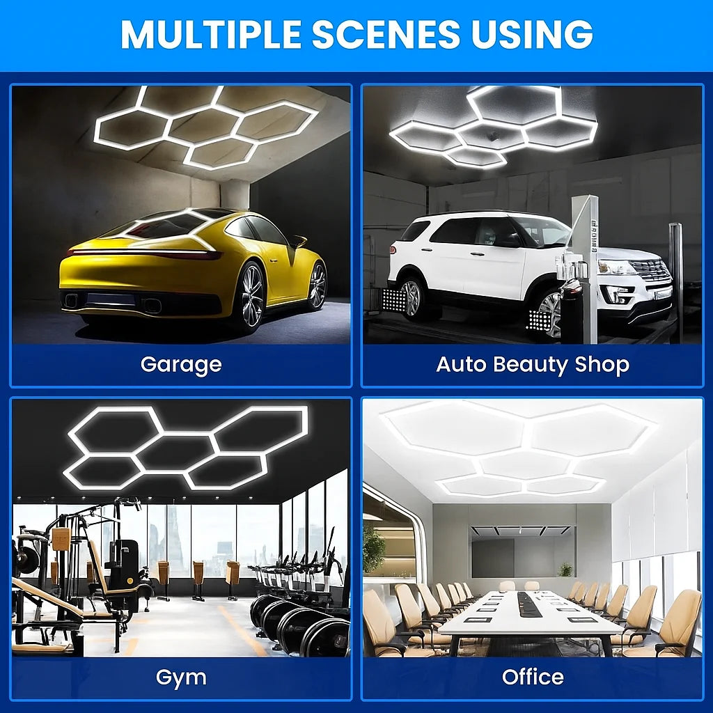 Lampa LED modulară tip fagure AT PERFORMANCE®, 120W, 6500K, 220V – design hexagonal modern