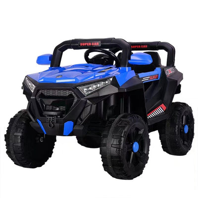 Mașină Electrică KIDOO pentru Copii 4x4 cu Telecomandă 2.4G, 12V, 2 Motoare 380, Faruri LED, Centură de Siguranță, Suspensie, MP3, Albastru