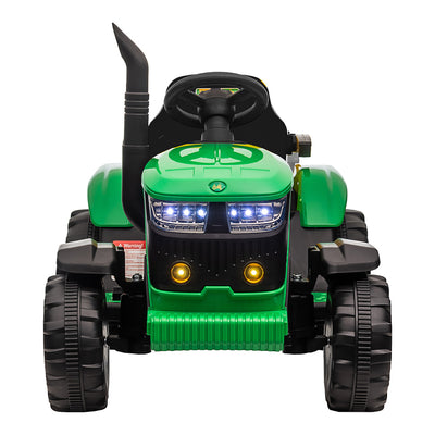 Tractor Electric cu Telecomandă pentru Copii KIDOO, cu Remorcă și Gard, Far, Sunet Motor, Claxon, MP3/USB – 3-6 Ani Verde