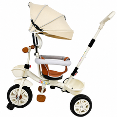 Tricicletă Evolutivă Kiddo KD-X06, Scaun Rotativ 360°, Copertină UV, Roți din Cauciuc, 9 Luni – 6 Ani