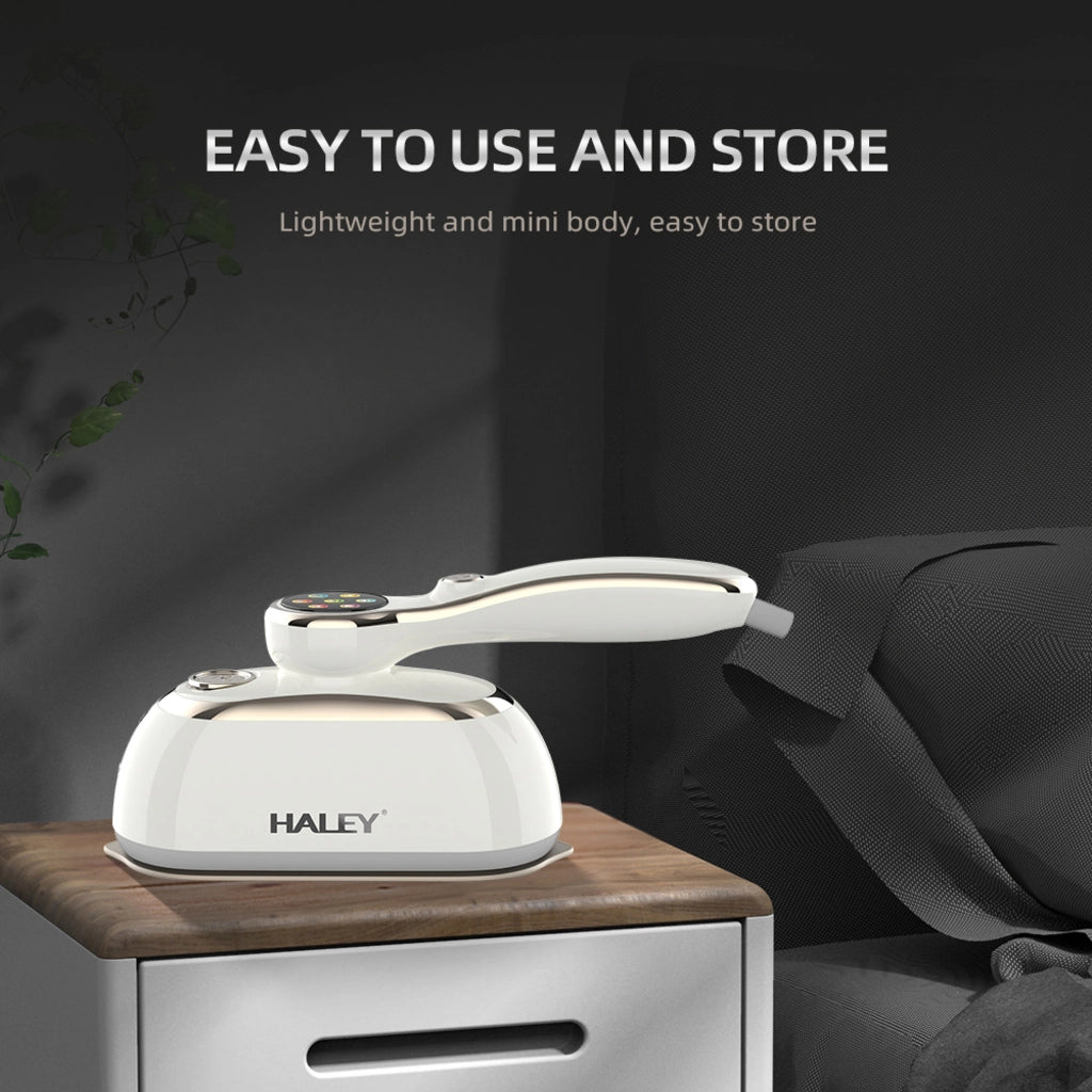 Steamer HALEY HY-2004, 2000W, Rezervor 150 ml, Talpă Inox, Încălzire Rapidă, Abur Continuu, Portabil, Ideal pentru voiaj, Alb