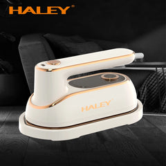 Fier de Călcat Vertical cu Aburi HALEY HY-2075, 1300W, Rezervor 150 ml, Talpă Ceramică Antiaderentă, Abur Puternic, Încălzire Rapidă, Alb/Auriu