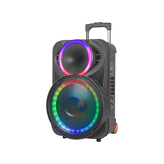 Boxă Portabilă Karaoke 12" KOLAV F1230, 120W PMPO, Acumulator Reîncărcabil, 2 Microfoane Wireless, Bluetooth, RGB LED, TWS, USB/TF, FM Radio, Telecomandă