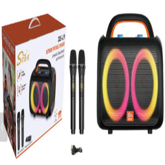 Boxă Portabilă Bluetooth Sing-e ZQS-L19, Karaoke, 1400W, 2 Microfoane Wireless Incluse, RGB LED, USB, TF Card, FM Radio, TWS, Acumulator Reîncărcabil, Negru