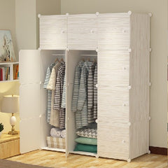 Dulap modular pentru copii, AT PERFORMANCE®, 12 rafturi, durabil, 110X37X147 cm, crem simplu