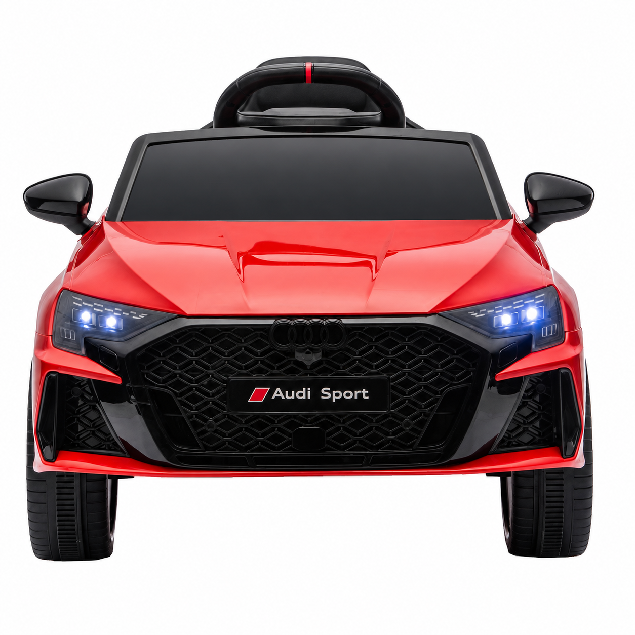 Mașinuță Electrică Pentru Copii KIDOO Audi RS 3 Sportback 2025, Licență Oficială Audi, 12V 4.5Ah, Telecomandă 2.4G, 3 Viteze, Bluetooth, USB, Lumini LED, Alb