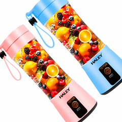 Blender Portabil Haley HY-2950, 480 ml, Baterie 2000 mAh, Reîncărcabil USB, Mini Smoothie Maker pentru Fructe și Legume