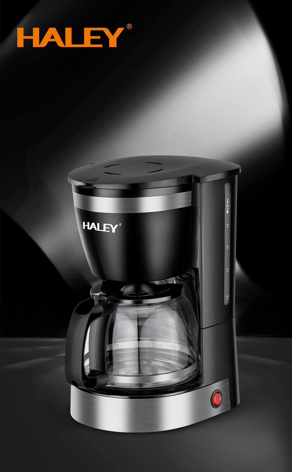 Aparat de Cafea HALEY HY-2808 – 800W, 1.25L, 12 Căni, Măcinare Rapidă, Sistem de Siguranță, Operare Ușoară