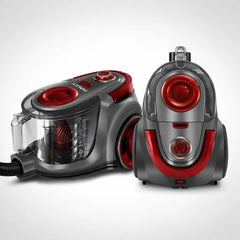 Aspirator fără sac HALEY 2L,1200W, Aspirator de praf Aspirator puternic cu fir, de calitate, cu ciclon, Rosu/Gri