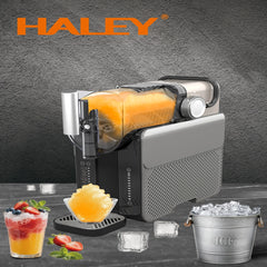 Aparat pentru Gheață Răzuită și Smoothie HALEY HY-2967, 7 Funcții, Granulație Reglabilă, Rezervor de Capacitate Mare, Sistem de Răcire cu Compresor, Funcționare Silențioasă, Gri