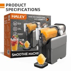 Aparat pentru Gheață Răzuită și Smoothie HALEY HY-2967, 7 Funcții, Granulație Reglabilă, Rezervor de Capacitate Mare, Sistem de Răcire cu Compresor, Funcționare Silențioasă, Gri
