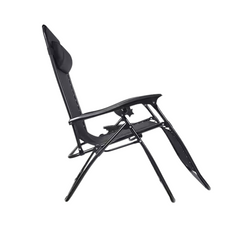 Șezlong Portabil AT PERFORMANCE®, de Lux, Modern, Scaun Reclinabil, Pliabil pentru Plajă și Grădină, cu Suport pentru Pahare