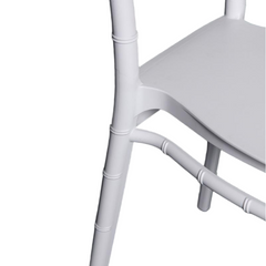 Scaun Elegant AT PERFORMANCE® Chiavari, din Policarbonat, Rezistent la Umiditate, Fără Brațe, Alb, 38 x 37 x 88.5 cm