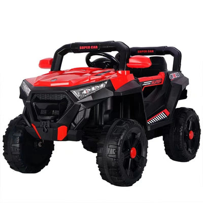 Mașină Electrică KIDOO pentru Copii 4x4 cu Telecomandă 2.4G, 12V, 2 Motoare 380, Faruri LED, Centură de Siguranță, Suspensie, MP3, Rosu