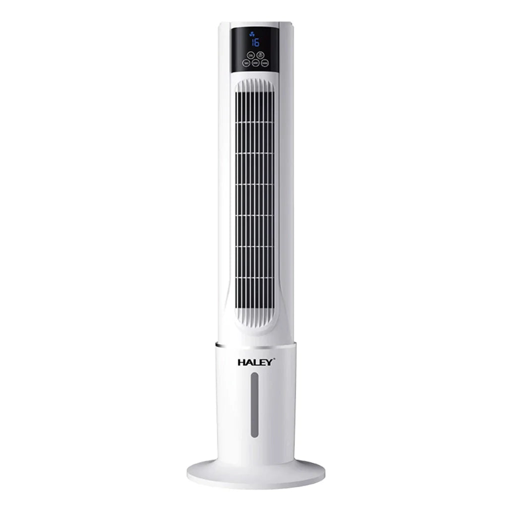 Răcitor de Aer Tip Turn HALEY HY-6117, 2000W, Rezervor 4,5L, 3 Trepte de Viteză, Oscilație Automată, Telecomandă, Timer, Display LED, Alb