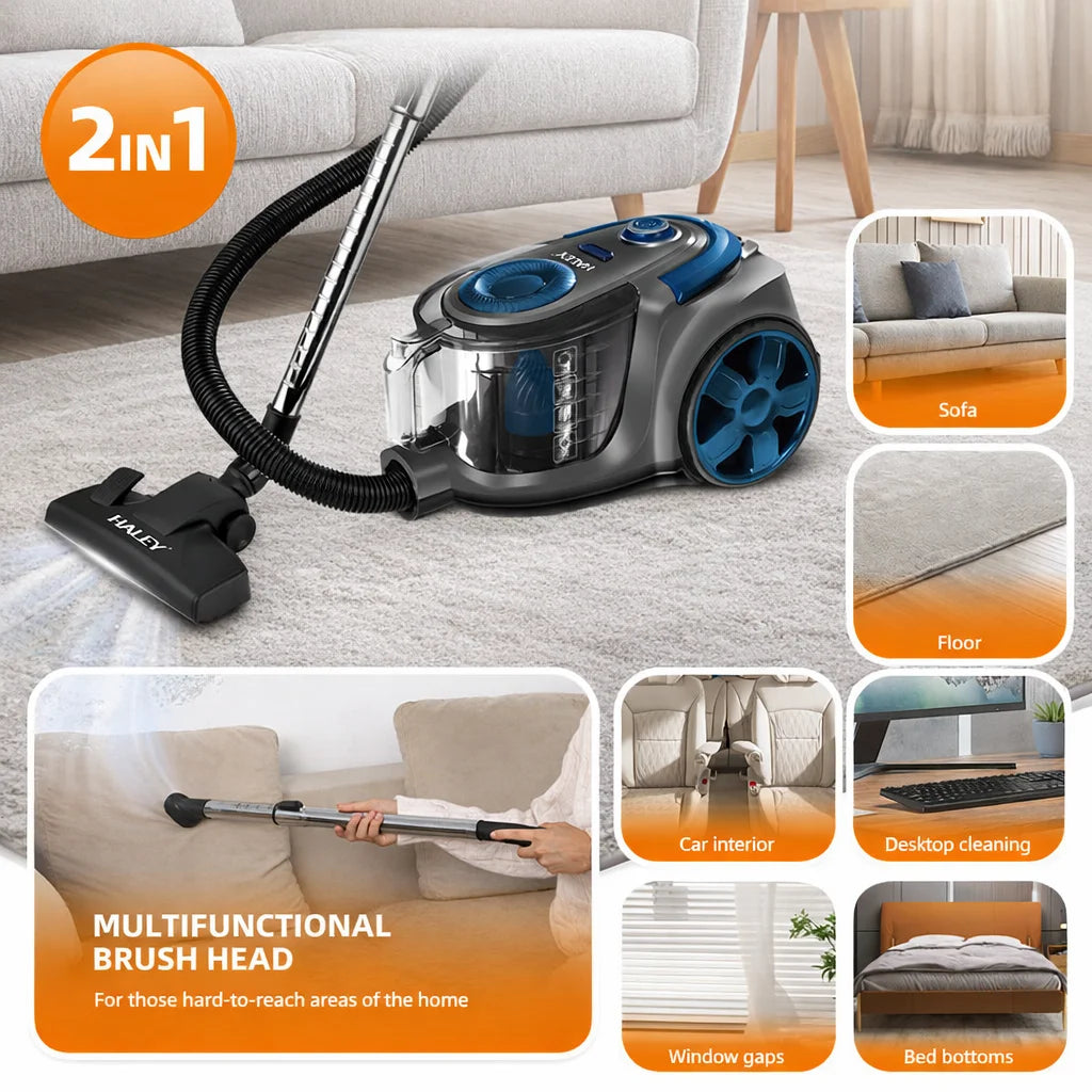 Aspirator Fără Sac HALEY 4,5L, 3000W, Aspirator de Praf, Aspirator Puternic cu Fir, de Calitate, cu Ciclon