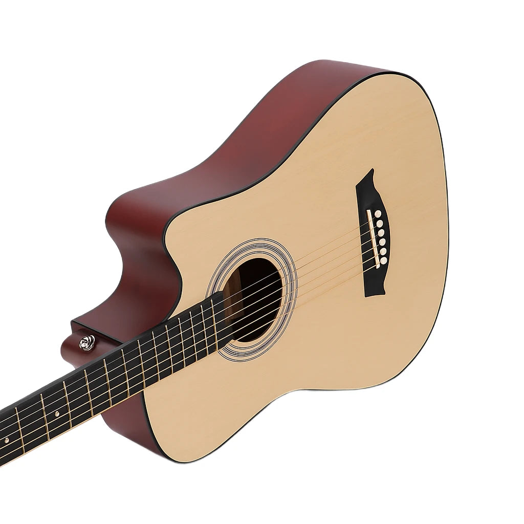 Chitară acustică 4/4 din lemn natural – model clasic sunet cald și clar