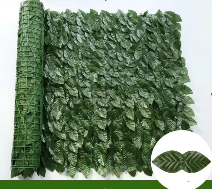 Gard viu decorativ frunze artificiale AT PERFORMANCE®, 3m x 1m lungime, verde