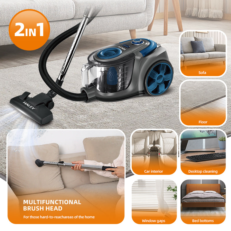 Aspirator Fără Sac HALEY 4,5L, 3000W, Aspirator de Praf, Aspirator Puternic cu Fir, de Calitate, cu Ciclon