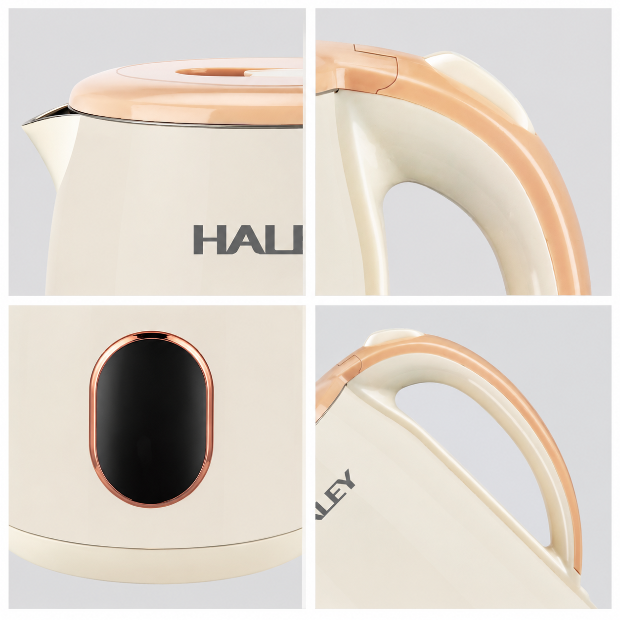 Fierbător Electric HALEY HY-8915, 2,5L, 2000W, Inox SUS 304, Bază Rotativă 360°, Oprire Automată, Protecție Fierbere Fără Apă