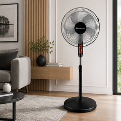 Ventilator cu Picior AT PERFORMANCE® AT-2054, 65W, 16 Inch, 3 Viteze, Oscilație Automată, Înălțime Reglabilă