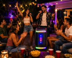 Boxă Karaoke Portabilă KOLAV-M2854 400W PMPO, 2x8", Bluetooth, Microfon Wireless Inclus, RGB LED, TWS, USB-C, TF Card, Telecomandă și Xtra Bass