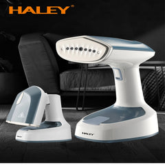 Aparat de Călcat Vertical cu Aburi HALEY HY-329, 1600W, Rezervor 200 ml, Talpă din Inox, Încălzire Rapidă, Pliabil, Alb/Albastru